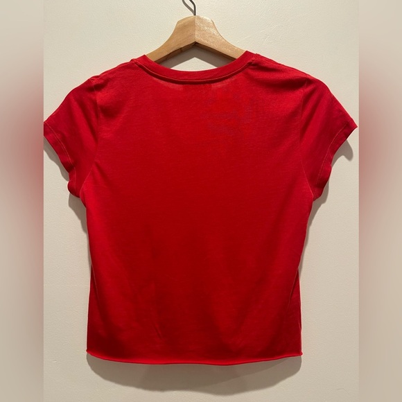 REISS Reformation Red Crop Fitted Tee size XS - Picture 3 of 4